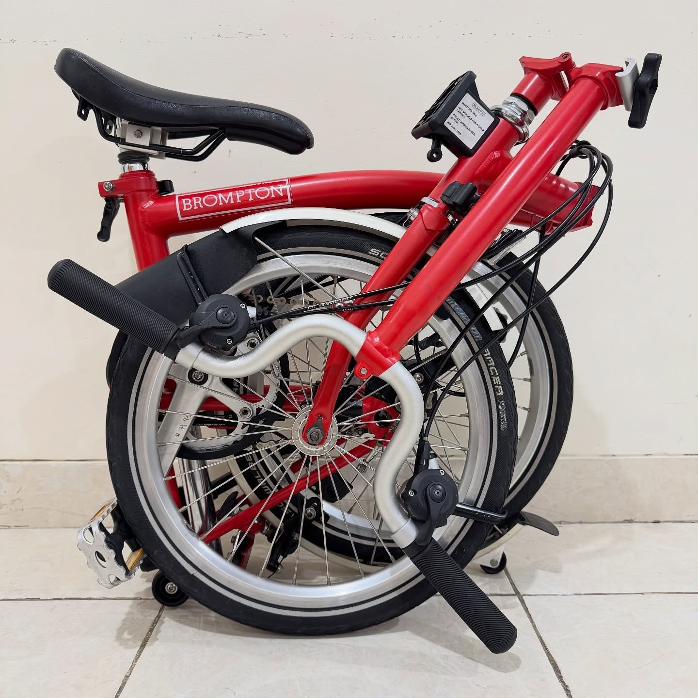 Brompton H6L Red Rocket 2019 1 - Brompton Bekas Brompton H6L Red Rocket 2019