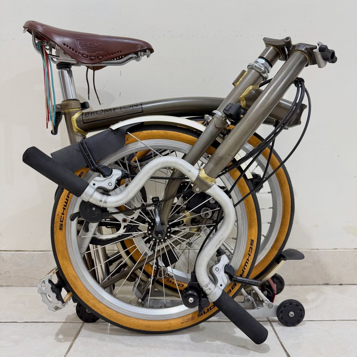 Brompton H6R Raw Lacquer 2014 Good Condition dengan Brooks B17 (5) - Brompton Bekas