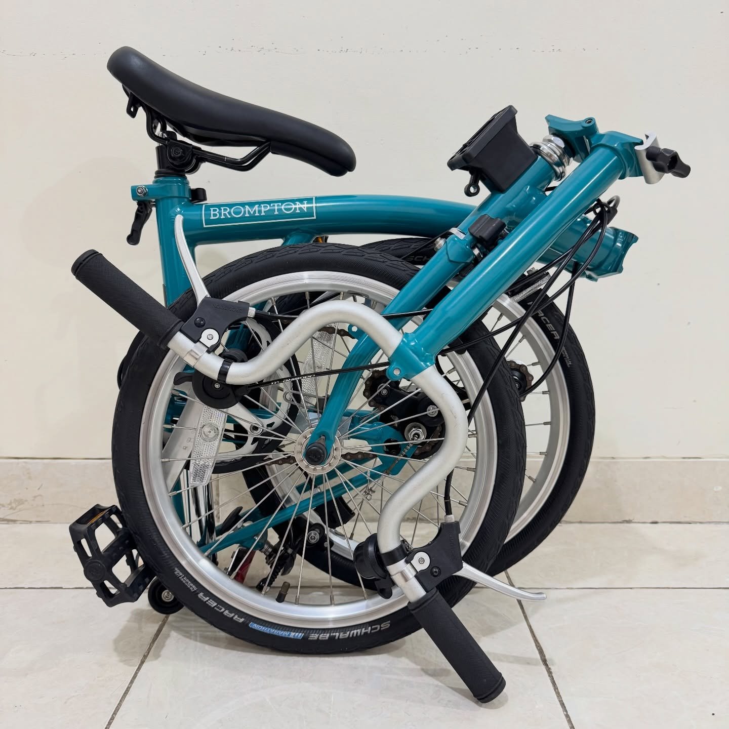Brompton M3E Water Blue 2020 1 - Brompton Bekas Brompton M3E Water Blue 2020