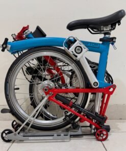 Brompton M6R Lagoon Blue Red 2019 | Bekas Istimewa 90% Full Aksesoris