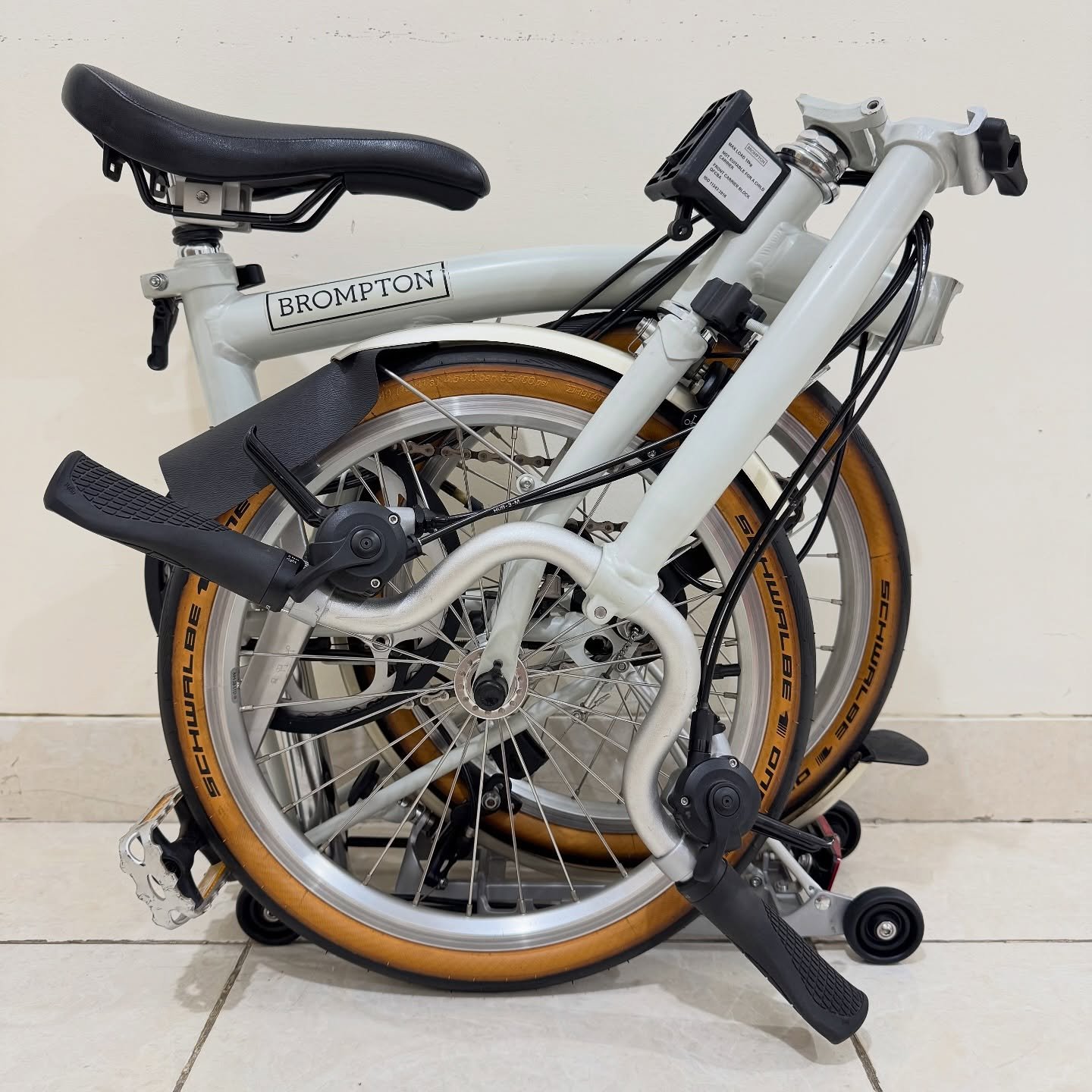 Brompton M6R Papyrus White 2020 1 - Brompton Bekas Brompton M6R Papyrus White 2020