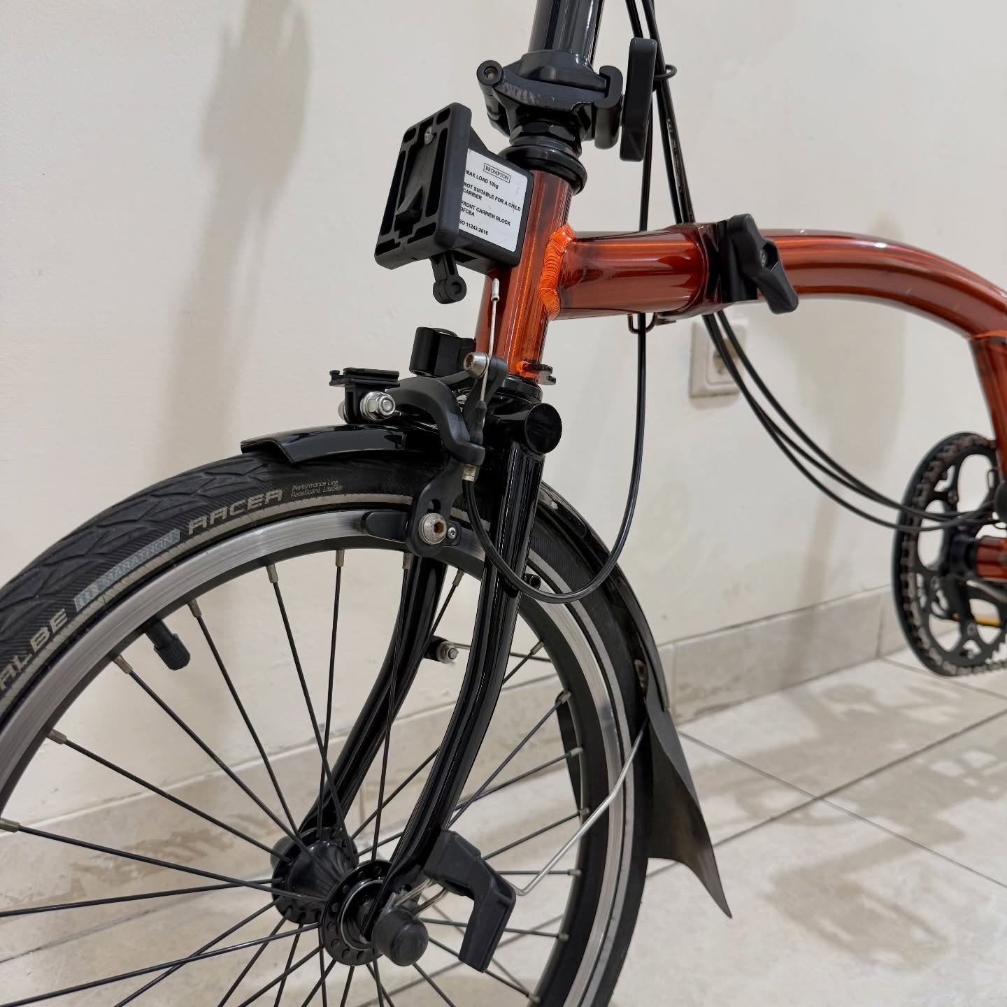 Brompton S6L-X Flame Lacquer Black Edition 2020 Titanium Superlight (10) - Brompton Bekas